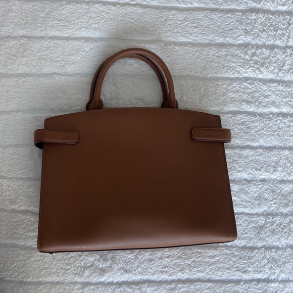 Michael Kors MK Cognac Leather Handbag with Gold Hardware - Picture 3 of 9